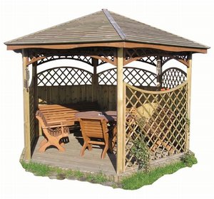 Gazebo esagonale in legno